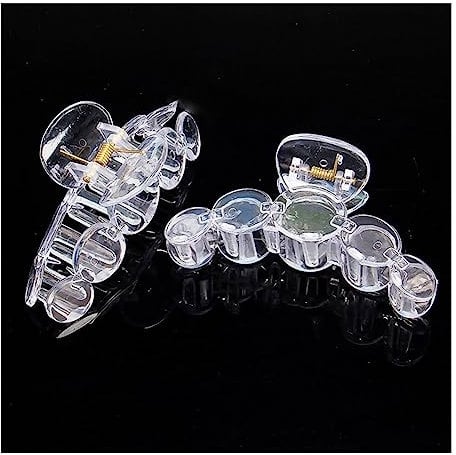 Yurosiay Lot de 4 barrettes à cheveux transparentes pour femme - Accessoires de bricolage - Petit cercle transparent - Pinces à cheveux antidérapantes - Pour femmes et filles - 4#