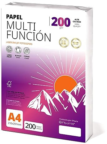 Ofituria Kopierpapier, DIN A4, 200 g/m2, 200 Blatt, Mehrzweckpapier für Laser- und Tintenstrahldrucker, Kopierer, Bürobedarf, Schulbedarf, Packung zu 200 Blatt, 200 g