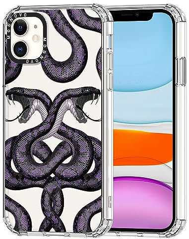 MOSNOVO für iPhone 11 Hülle – Durchsichtige, schlanke, stoßfeste TPU+PC-Handyhülle, [6,6 Fuß Fallschutz/Anti-Abziehen] - Geheimnisvolle Schlange