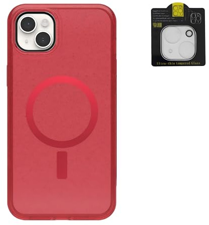 OtterBox Symmetry Series+ Case with MagSafe for iPhone 14 Plus with Camera Lens Protector - Non Retail Packaging -Pinky Swear Red