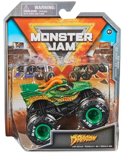 Monster Jam 2023 Spin Master 1:64 Diecast Truck Serie 32 Legacy Trucks Dragon, Mehrfarbig
