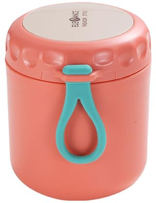 ERBO Müslibecher to go, Thermobehälter für Essen, 400ml Auslaufsicher Porridge Becher, Essensbehälter für Suppen, Speisen, Müsli (Rosa)