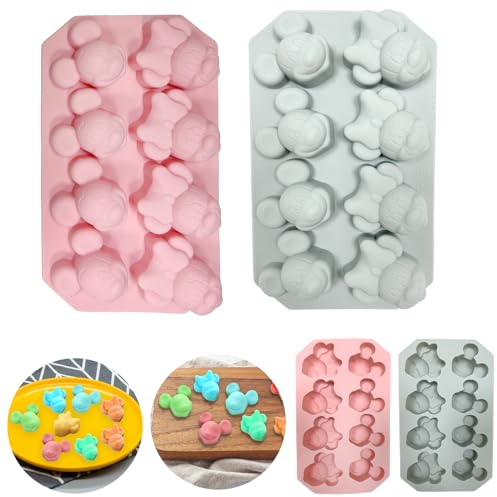 Minnie Molde Silicona, Moldes de Silicona para Chuches, Mickey Minnie Molde de Chocolate, Molde de Silicona de Caramelo, para DIY Dulces, Chocolates, Pasteles, Jaleas