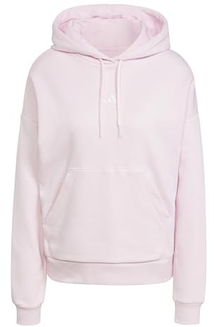 adidas Femme Essentials Small Logo Feel Cozy Hoodie, Clear Pink/White, L