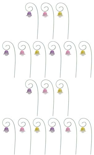 Xafrstyu 18st Maiglöckchen-blumenarrangement, Maiglöckchen-deko, Blumentopf-Pick-Ornamente Blumenstecker, Mit Stäbchen, für den Außenbereich, Hof, Outdoor, Rasen, Ornamente, Blumenstecker