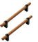 2 Stück Möbelgriffe Holz Schubladengriffe mit Schrauben Holzgriffe Schrankgriffe Küchenschrank Griffe Kleiderschrank Griff für Schränke,Küchen,Möbel (Hole pitch:128mm,Black)