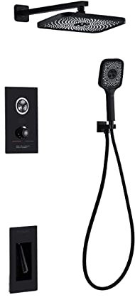 ERSINIAN Miscelatore Doccia, Miscelatore termostatico Doccia a 3 Vie Nascosto, Miscelatore Doccia Set Miscelatore soffione Doccia a Pioggia con Tubo Flessibile