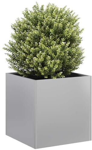 ShGaxin Blumenkasten 40 x 40 x 40 cm aus verzinktem Stahl, Blumenkasten für den Garten, Blumenkasten für den Außenbereich, Balkonkasten-860666