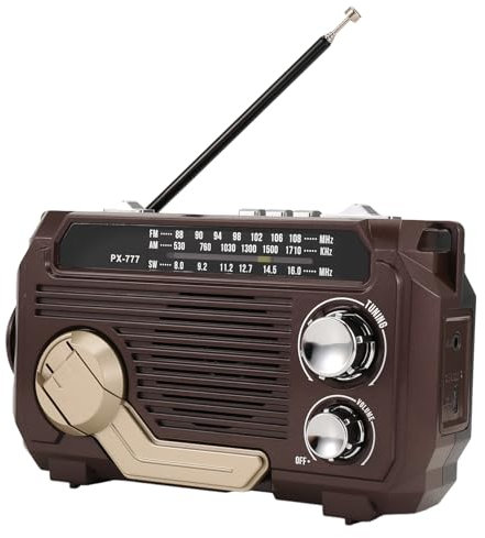 Fozriybefy Radio Manivela GeneracióN de EnergíA Carga Solar Tarjeta Bluetooth de Bandas MP3 Radio de ReproduccióN MultifuncióN