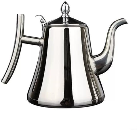 Stainless Steel Teapot, Stovetop & Microwave Safe Tea Maker Water Kettle for Loose Leaf & Tea Bags(1.0L Silver)