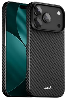 Mous für iPhone 17 Pro Max Super Dünn Hülle, Kompatibel mit MagSafe, Aramidfaser, Schwarz