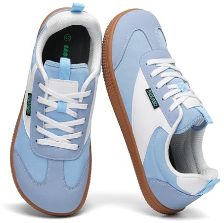 SAGUARO Donna Uomo Scarpe Barefoot Casual Scarpe Tela minimaliste pianta Larga per Passeggiate, Viaggi, Leggere Trekking e Trail Blu, Gr.43