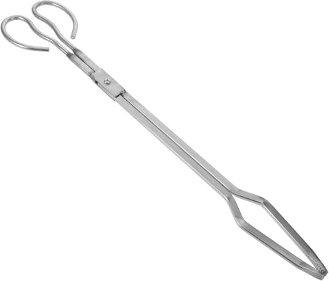 POPETPOP Pinzas para Chimenea de 52 Cm en Acero Inoxidable Resistente al Calor, Herramienta para Fogatas y Barbacoas, Tenazas para Leña y Troncos en Exteriores E Interiores