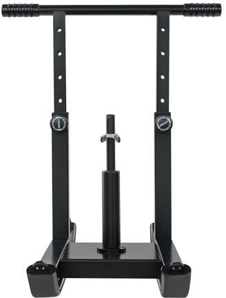 Luge de fitness réglable en hauteur sur 5 niveaux - Charge maximale de 200 kg - En acier lourd - Entraînement de musculation avec bandoulière et poignée - Entraînement push pull pour crossfit fitness