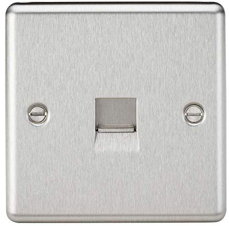 Knightsbridge CL73BC Telephone Master Outlet-Rounded Edge Brushed Chrome