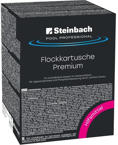 Steinbach Flockkartusche Premium 8 x 125 g Poolchemie, weiß, 9.6 x 9.6 x 20.05 cm