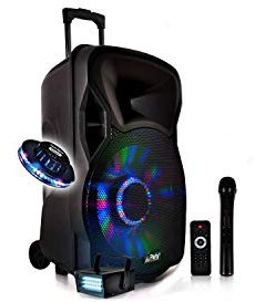 Enceinte Mobile Batterie KARAOKE PARTY12-LED 700W LEDs RVB DJ PA USB/BT/SD/RADIO FM/PC + STROBE + OVNI