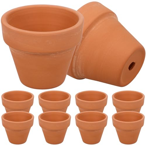 BESTOMZ 10 Pezzi Mini Clay Pots 1.6 '' Terracotta Pot Clay Ceramica Ceramica Fioriera Cactus Flower Pot Succulento vivaio Pentole-Ottimo per Piante, Artigianato, bomboniera