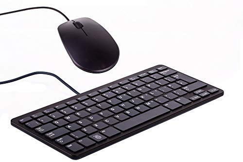 offizielle Raspberry Pi Maus + Tastatur, DE-Layout, inkl. 3 Port USB Hub, schwarz/grau