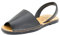Avarca - Made In Spain - Echtleder Damen Sandalen einfarbig - schöne, Bequeme und praktische Menorca Ibiza Sommerschuhe Strandschuhe 201, 38 EU Schmal, Negro (Black)