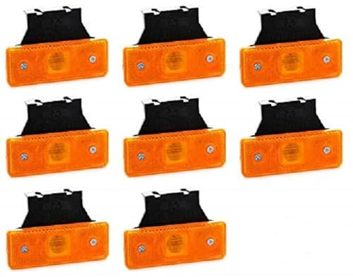 VNVIS 8 x LED Positionsleuchte Orange 24V 12V mit Gummihalterungen für Fahrgestell Anhänger LKW Anhänger LKW LKW