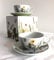 GILDE Porzellan 4tlg Tasse+ Teller Wild Flowers