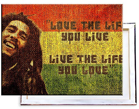 Unified Distribution Bob Marley - 80x60 cm Kunstdruck auf Leinwand • erstklassige Druckqualität • Dekoration • Wandbild