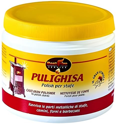 Easyricambi Pulighisa Colore Nero Prodotto per Cura Stufe in Ghisa, Ravvivare Superfici Metalliche, Camini, Forni, Barbecues