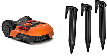WorxTagliaerba Robot da Giardino Landroid Wr143E, Rasaerba Elettrico a Batteria 20 V &, WA0179 Picchetti per fissaggio filo perimetrale robot rasaerba Landroid, 1 confezione da 100 pz