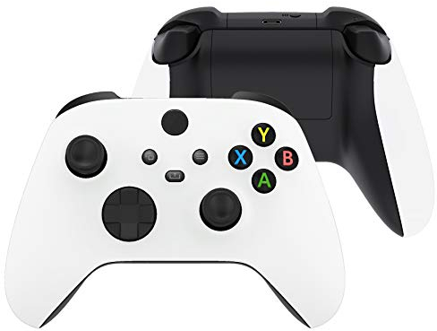 eXtremeRate Case & Griffteil Hülle für Xbox Series X/S, DIY-Ersatz Hülle Case Gehäuse Schale Skin Faceplate Zubehör für Xbox Core Controller(Weiß)-KEIN Controller enthalten
