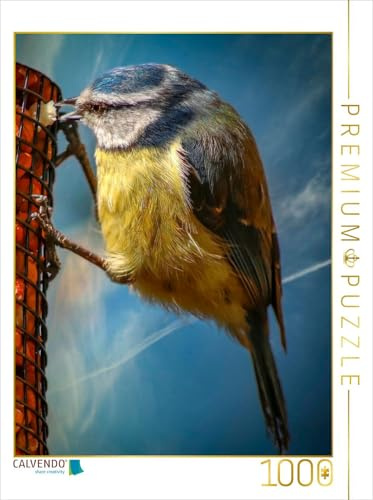 CALVENDO Puzzle Blaumeise | 1000 Teile Lege-Größe 48 x 64 cm Foto-Puzzle für glückliche Stunden