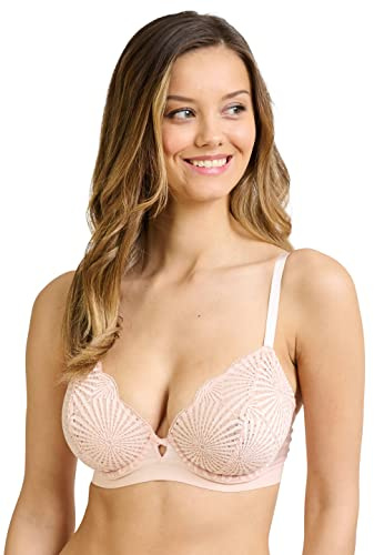Soutien-Gorge de Tous Les Jours Belle Lingerie Sculptante Gainante Maintien Sexy avec Armatures Invisible Seconde Peau Fermeture adaptée Poitrine tombante Femme Grande Taille Petit Bonnet Rose Blush