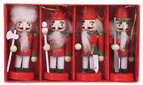 PartyKindom 4stücke Nussknacker-Weihnachtsbaum-anhänger Hängeanhänger Für Dekoration Weihnachtsbaum-schmuck Mit Schnur Zum Aufhängen