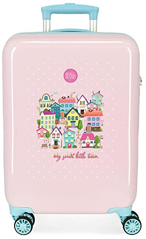 Roll Road My Little Town Valise de Cabine Rose 38 x 55 x 20 cm Rigide ABS Fermeture à Combinaison latérale 34 kg 2 kg 4 Roues Doubles Équipement à Main