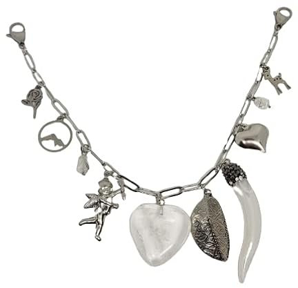 geRaspel Charivari 22 cm einreihig für Damen oder Mädchen zum Oktoberfest verschiedene Modelle, handgemacht in Bayern (silber, Edelstahl, Quartzherz)