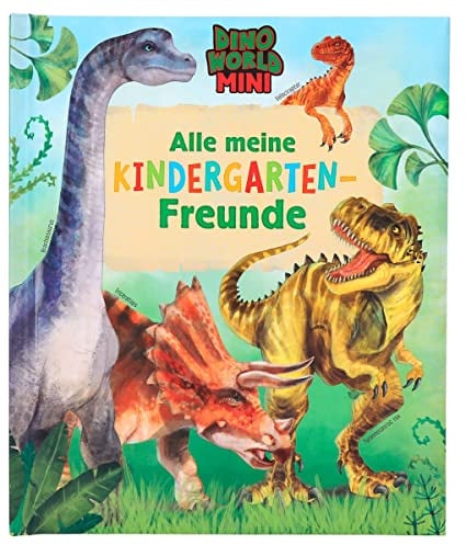 Depesche 12073 Dino World Mini Dino - Kindergarten-Freundebuch im Dinousaurier-Look, mit 96 verzierten Seiten zum Eintragen für Freunde
