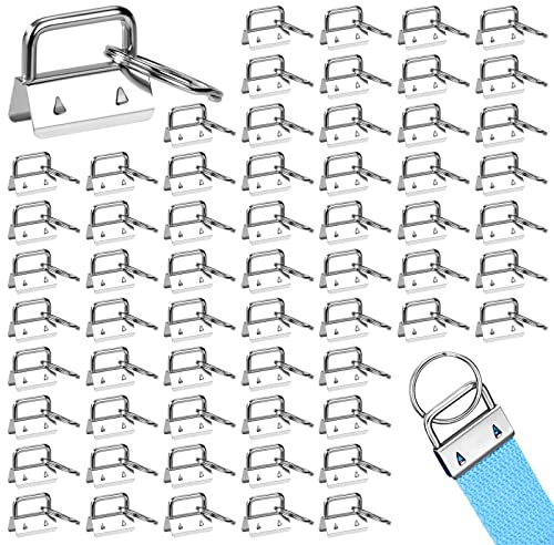 Schlüsselband Rohlinge 62 Stück 27mm Klemmschließeanhänger mit Schlüsselring Schlüsselanhänger für DIY Handarbeit Lanyard Stoff