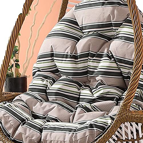 JORAsa Nur Ei-Stuhlkissen, Sitzkissen für Hängesessel, Dickes Ersatzkissen für Hängesessel, Indoor-Outdoor-Gartenstuhl-Mattenpolster für Stühle Stripe