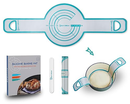 Guy Dream Premium Silikon Brotschlinge - Hochleistungs-Silikon-Backmatte für Dutch Oven - Sauerteigbrot Backen Dutch Oven Liner & 1 Aufbewahrungsband
