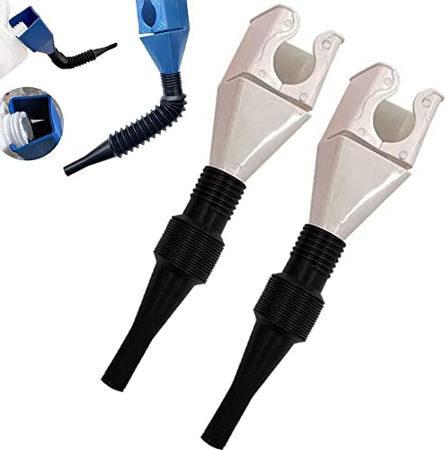 2 Stück Trichter Mit Schlauch,Kunststoff Trichter Mit Ausziehbarem Flexiblem Auslauf,Trichter Mit Sieb Für Auto Für Benzin, Diesel, Scheibenwaschflüssigkeit, Adblue, Wasser, Öl, Kraftstoff (Weiss)