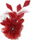 Feder Ansteckblume, MoreChioce Hochzeit Handgefertigte Boutonniere Stoff Blumenbrosche Anstecknadel Brosche Hutfeder Abschlussball Bankett Party Hochzeit Blumenzubehör,Rot