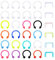 Kakonia 30Pcs Septum Retainer 16G Bunte klare Bioflex Hufeisen U-förmige Septum Ringe Retainers Flexible Kunststoff Nasenringe Reifen Lippe Knorpel Piercing Retainer für Frauen Männer 10