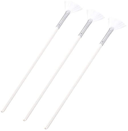 3pcs Scrub Brush Applicator Use Facial Headband Cosmetic Makeup Applicator Fiber Make up Fan Shape Big Fan Wooden Facial White