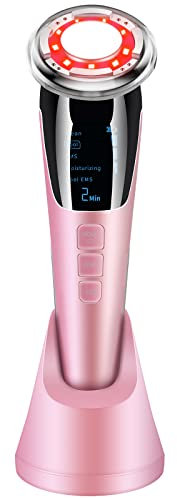 Dispositivo di bellezza per il viso, strumento introduttivo ai fotoni caldi e freddi, massaggiatore viso a micro corrente EMS, 7 in 1, per la pulizia della casa, il sollevamento e il rassodamento,
