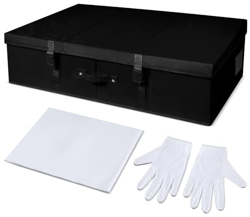 Berlune Aufbewahrungsbox für Hochzeitskleider, Aufbewahrungsbox, mit 100 Blatt säurefreiem Seidenpapier und 1 Paar Mikrofaser-Handschuhen zur Aufbewahrung von Hochzeitskleidern, 78,9 x 50,8 x 20,3 cm