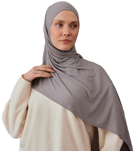 Instant Gerippter Jersey Hijab | Praktischer Hijab mit Vorgefertigten Sitzt unter dem Kinn – Weich und Modern