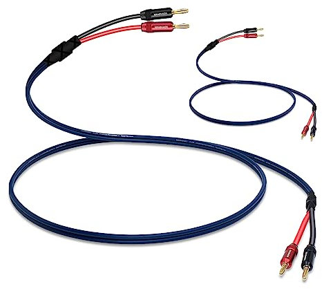 WOWLED 2 Pack Bi-wired Lautsprecherkabel mit vergoldeten Bananensteckern, Audiophile 13 AWG HiFi OFC Audio Speaker Terminal Wire für Sound System Heimkino, Subwoofer, Verstärker (1.5m / 4.9FT)