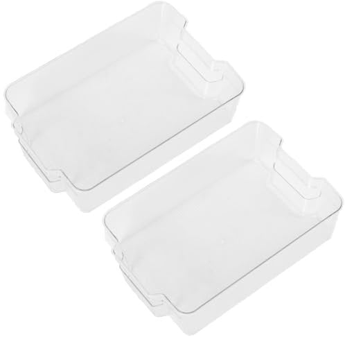 OHS 2 x Fridge Organiser Storage, Kitchen Pantry Fridge Accessories Food Storage Containers Vegetables Fruit Tidy Fridge Freezer Organisation Tray, Medium