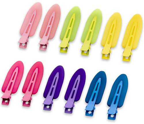 Cptots Lot de 12 pinces à cheveux sans pli et sans pli, pour coiffer, pinces plates antidérapantes pour maquillage, accessoires de cheveux pour femme, plusieurs couleurs, 12 pièces