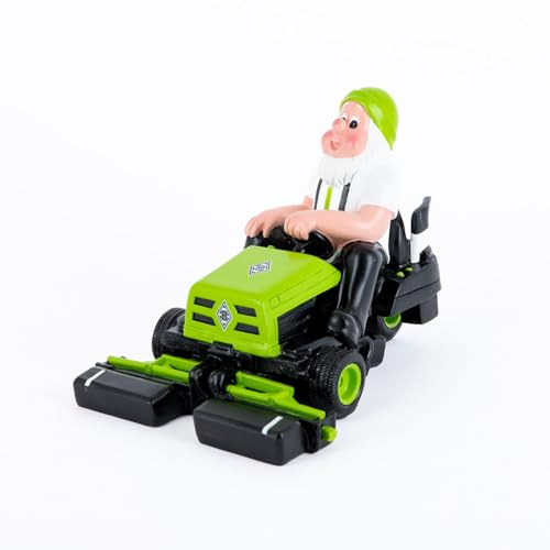 Borussia Mönchengladbach Gartenzwerg Rasenmäher | Offizieller Fanartikel Fohlenshop | Hochwertiges Polyresin | Perfekte Gartendekoration